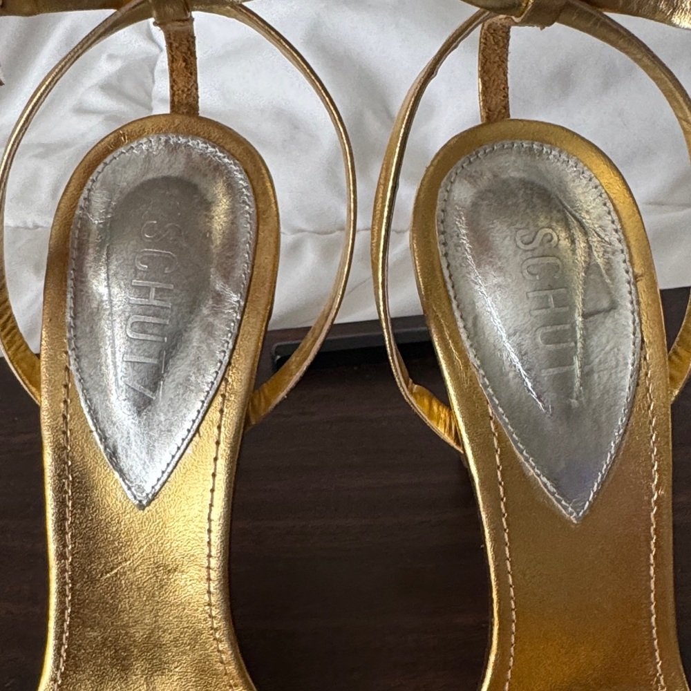 Schultz Elora - Gold Strappy Heels - Picture 2 of 6